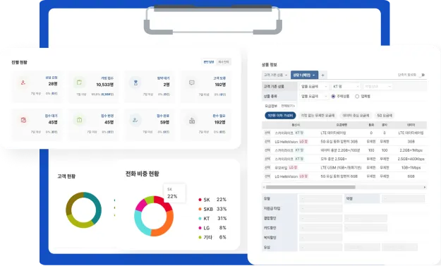 상담 crm시스템 페이지
