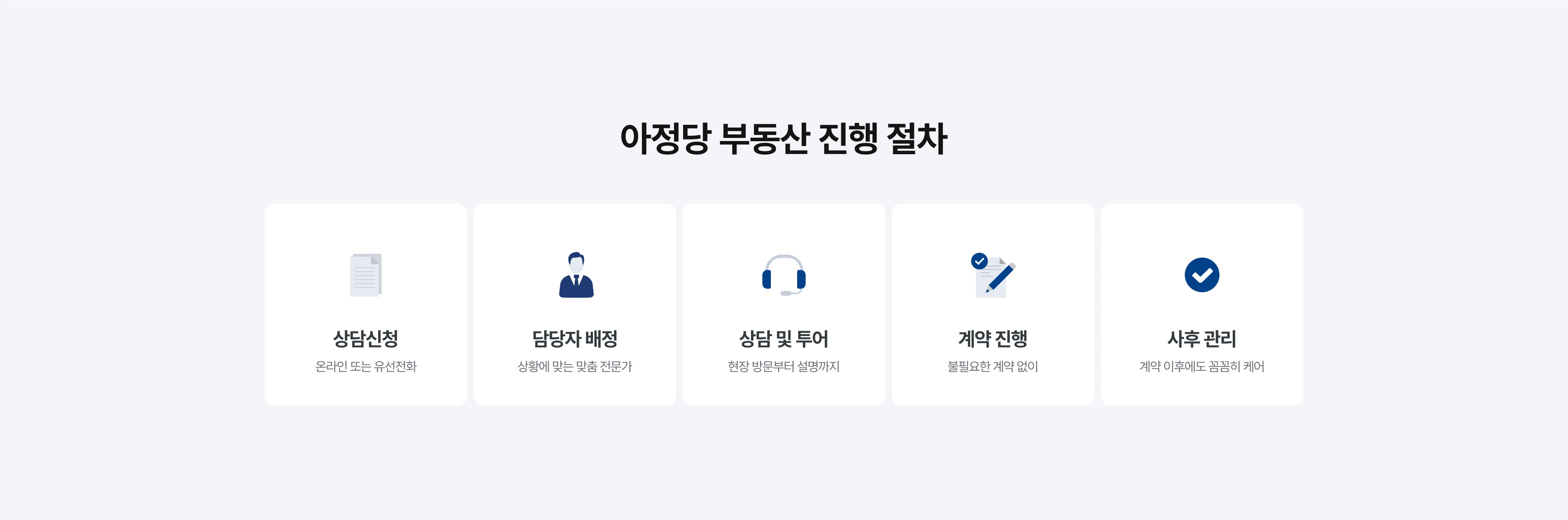 아정당 부동산 진행 절차