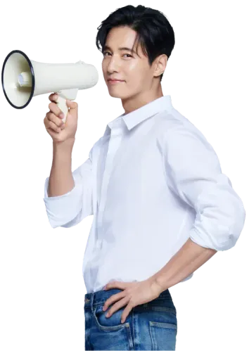 확성기를 든 아정당 모델